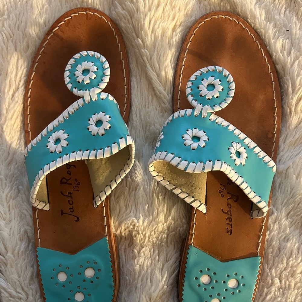 Jack Rogers Women's Turquoise and Brown Sandals